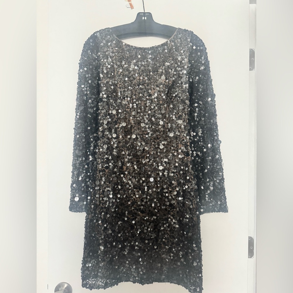 Aidan Mattox Black Midi Length Dress sz6
